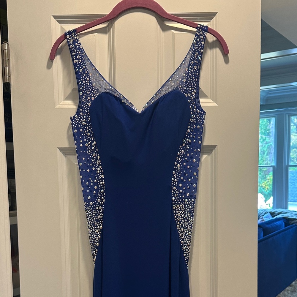 Jovani Elegant Blue Evening Gown worn once in perfect condition - Picture 3 of 13
